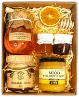 UPOMINEK ZESTAW KOSZ PREZENTOWY PREZENT MIÓD CYTRYNY MALINA