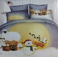 Komplet pościeli bałwanek i domek 3cz 200X220