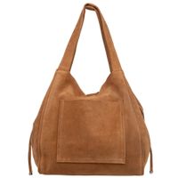 VERA PELLE torebka damska zamszowa shopper z saszetką na ramię V683 camel