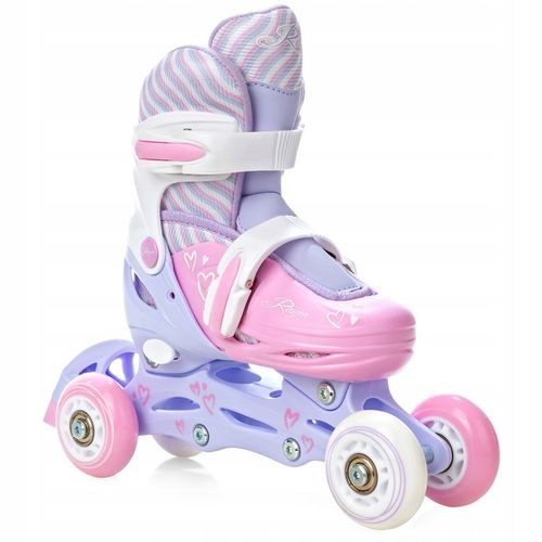 Rolki Wrotki Regulowane 3w1 RAVEN Loret Lila/Pink 34-37 Kółka LED na Arena.pl