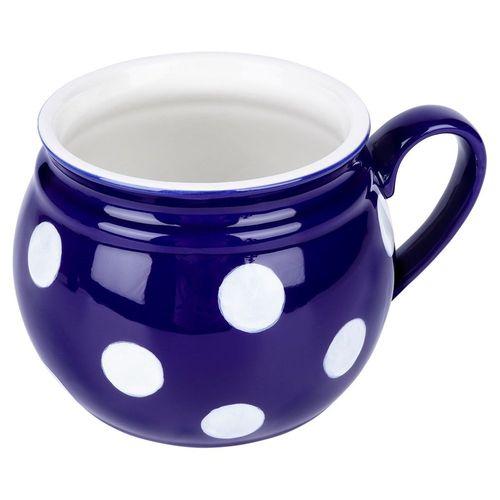 Kubek ceramiczny niebieski w grochy 850 ml na Arena.pl