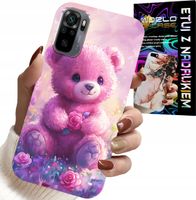 ETUI DO XIAOMI NOTE 10 / 10S - SŁODKI MIŚ NA RÓŻOWYM TLE, CASE + SZKŁO