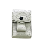 Białe Etui na Papierosy Pudełko na Paczkę Papierosów ze Skóry