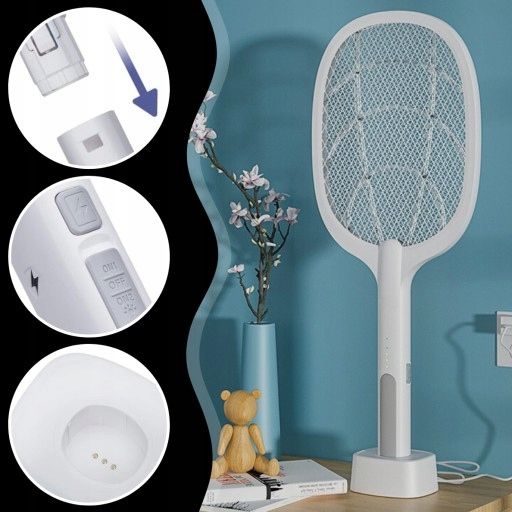 ELEKTRYCZNA ŁAPKA NA DUŻO OWADY PACKA NA KOMARY 3000V PALETKA OWADOBÓJCZA zdjęcie 4