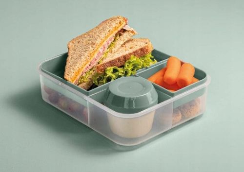 LUNCH BOX PRZEGRÓDKI POJEMNIK ŚNIADANIÓWKA DUŻA 2900ml Z ZAMKNIĘCIEM na Arena.pl
