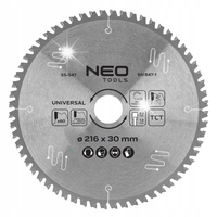 Tarcza do pilarki widiowa 216 x 30mm, 60 zębów uniwersalna NEO TOOLS 55-547