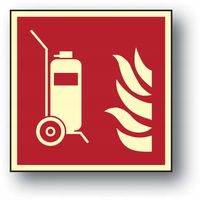 Wózek Gaśniczy Gaśnica Przewoźna 15X15 Płyta Z Lepami Świecąca W Ciemn