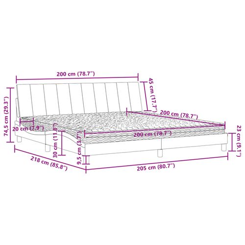Łóżko z materacem, czarne, 200x200 cm, aksamitne na Arena.pl