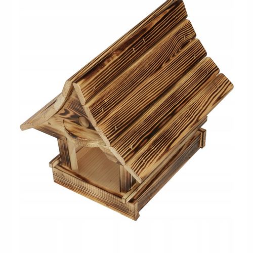 Piękny Duży Karmnik dla Ptaków Drewniany Opalany Super Jakość na Arena.pl