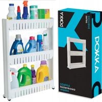 MOBILNA WĄSKA SZAFKA NA KÓŁKACH DO KUCHNI ŁAZIENKI