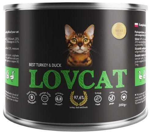 Lovcat Best Turkey & Duck puszka 200g na Arena.pl