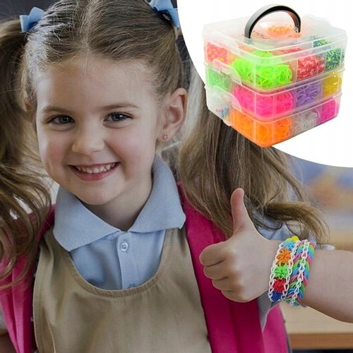 ZESTAW XL GUMEK DO ROBIENIA BRANSOLETEK GUMKI 3000 SZT. AKCESORIA ORGANIZER na Arena.pl