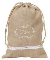 Worek Lniany na Chleb z Koronką 36 cm