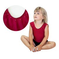 Strój do tańca body baletowe dziewczęce Carmen - bordowe 122-128