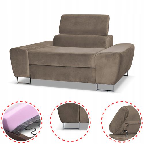 Zestaw mebli wypoczynkowych salonu Bosso Sofa 3os fotele brąz na Arena.pl