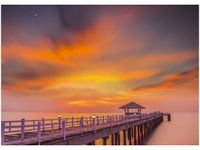 50X70CM DREWNIANY MOST OBRAZ POKOJU DREWNINE