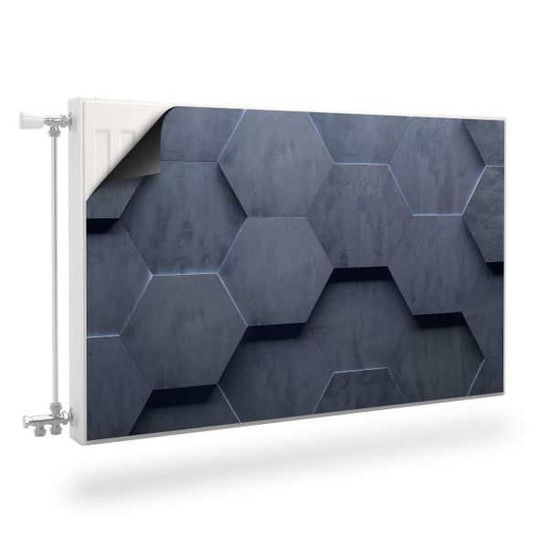 MATA Magnetyczna Na Grzejnika Heksagony Beton Efekt 3D 100cm x 60cm zdjęcie 1