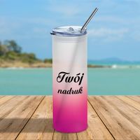 Kubek z matowego szkła fioletowy gradient - z Twoim nadrukiem