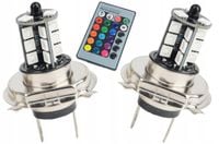 ŻARÓWKA 2szt ŻARÓWKI LED RGB H7 SMD 5050 TUNING ZMIANA 16 KOLORÓW + PILOT