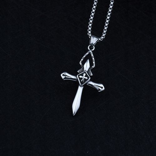 NASZYJNIK Srebrny Stal KRZYŻYK KRZYŻ MODLITWA 368 na Arena.pl