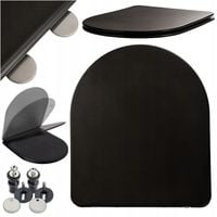 Deska Sedesowa Wolnoopadająca Czarna Duroplast Antybakteryjna Twarda