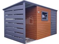 Schowek domek ogrodowy 2,5x2m + wiata 0,5m drzwi okno dach ID996