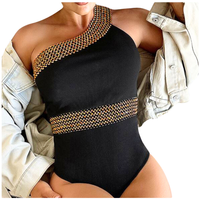 Glamour strój kostium kąpielowy jednoczęściowy czarny push up plus size XL