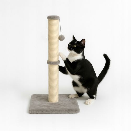 Drapak Dla Kota Wieża SŁUPEK Wysoki 90 cm + Zabawka Sznurek Kulka Pompon na Arena.pl