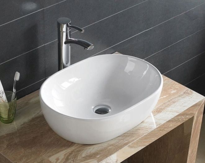 Umywalka Nablatowa Owalna Biała Rea Amelia White 48 cm zdjęcie 7