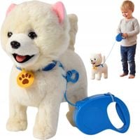 Piesek interaktywny pluszowy na smyczy akumulator USB funkcje dźwięk ruch