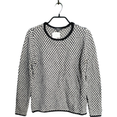 Stylowy Sweter Damski Ciepły Bawełna Akryl Biały Rozmiar S Jesień Zima