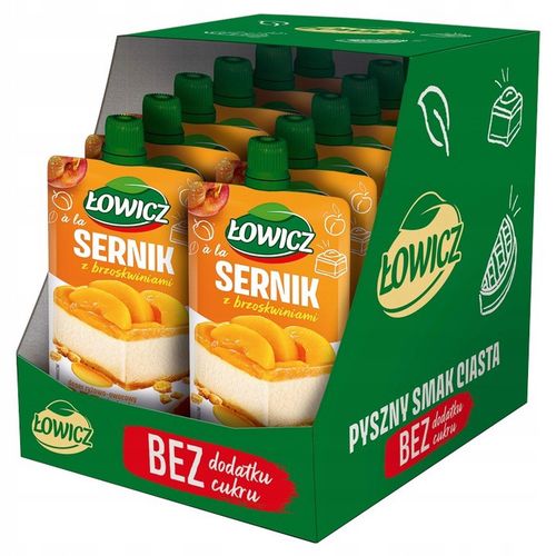 Łowicz Deser ryżowo-owocowy a'la sernik z brzoskwiniami 100 g x 12 sztuk na Arena.pl