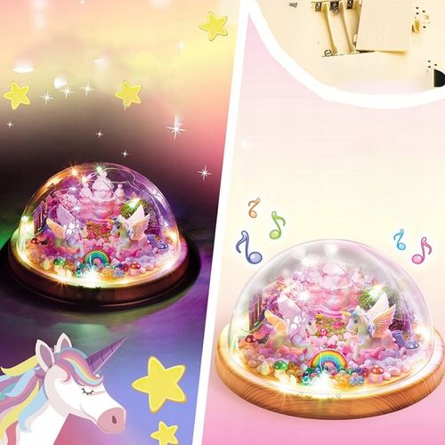 ZESTAW LAMPKA NOCNA Z POZYTYWKĄ DO TWORZENIA JEDNOROŻCÓW DLA DZIEWCZYNEK na Arena.pl