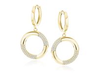 KOLCZYKI CELEBRYTKI POZŁACANE RING CIRCLE CYRKONIE