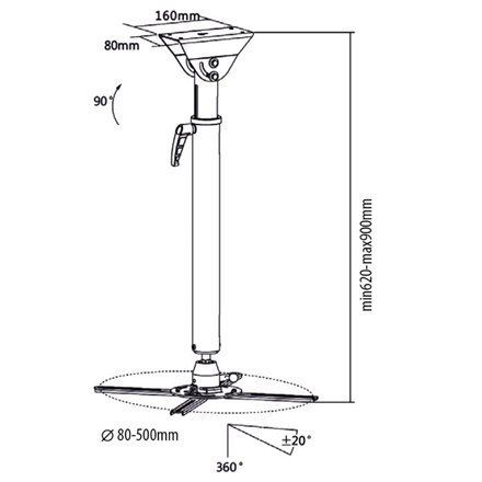Sunne Projector Ceiling mount, Turn, Tilt, White na Arena.pl