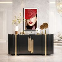 Komoda czarna Pedro Premium Glamour 140x40x90