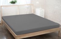 Prześcieradło frotte z gumką 90x200 stalowy GRUBE