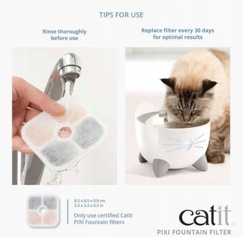Filtr wymienny węglowy do FONTANNY poidła dla kota PIXI Catit filtry 6 szt na Arena.pl