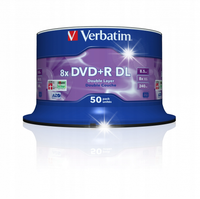 Płyta DVD+R DL Verbatim 8,5GB 50szt (cake 50) większa pojemność DoubleLayer