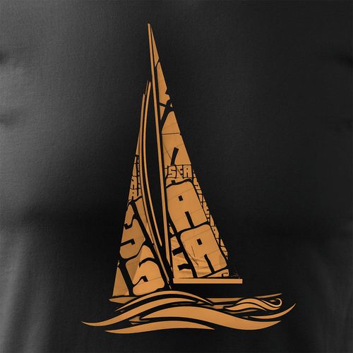 Koszulka żeglarska dla żeglarza z jachtem żaglówką męska czarna REGULAR XXL na Arena.pl