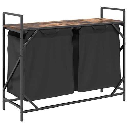 Kosz na pranie 2 przegrody z półką, przydymiony dąb na Arena.pl