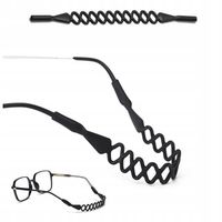 Silikonowy pasek do okularów sznureczek gumka plecionka - Czarny