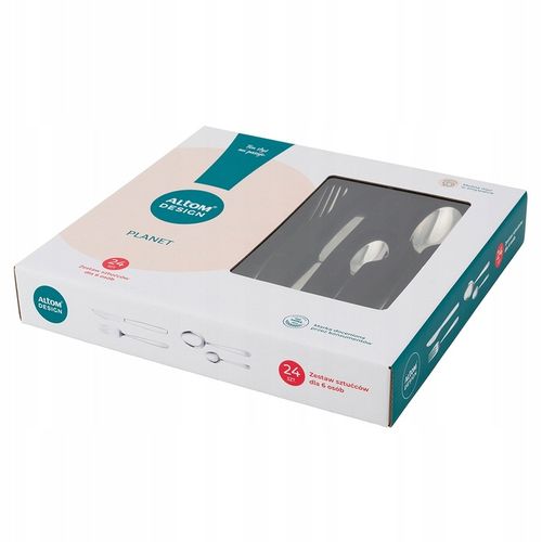 Sztućce Komplet na 6 osób Altom Design Planet srebrny połysk 24 elementy na Arena.pl