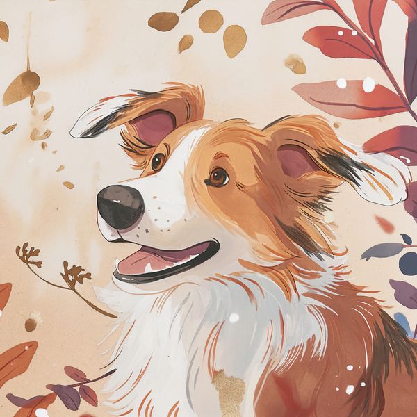 Plakat 40x40cm Collie Jesienną Porą zdjęcie 1