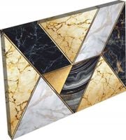 OBRAZ marmur złoty srebrny linie kamień 120x80