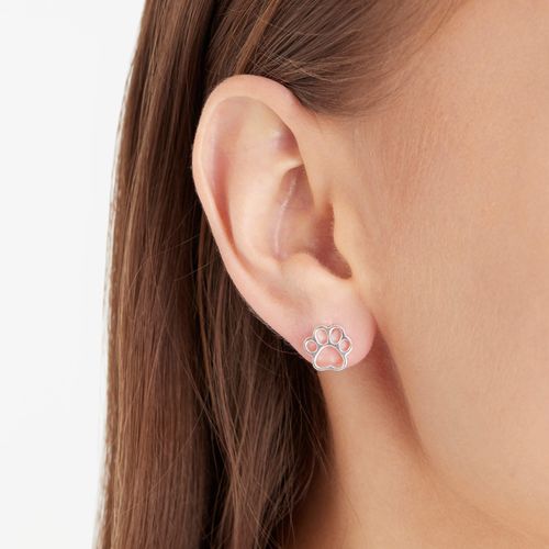 srebrne pozłacane kolczyki w kształcie psiej łapki | złote na Arena.pl