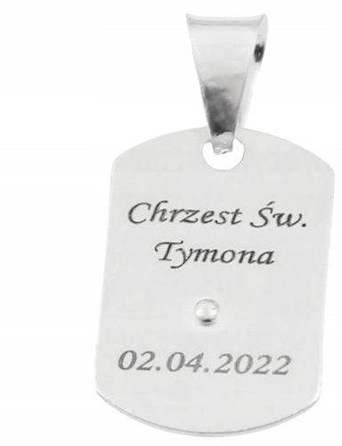 Łańcuszek Srebrny Diamentowany 3,80 mm z Medalikiem pr 925 Grawer Gratis na Arena.pl