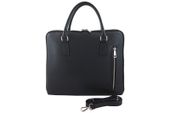 Skórzana torba na laptopa Casual - Czarna