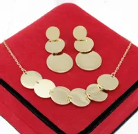 KOMPLET ZŁOTY NASZYJNIK KOLCZYKI BLASZKI STAL CHIRURGICZNA 316 L