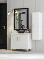 ZESTAW MEBLI LAZIENKOWYCH 60 szafka umywalka słupek w. (GOLD) + EC